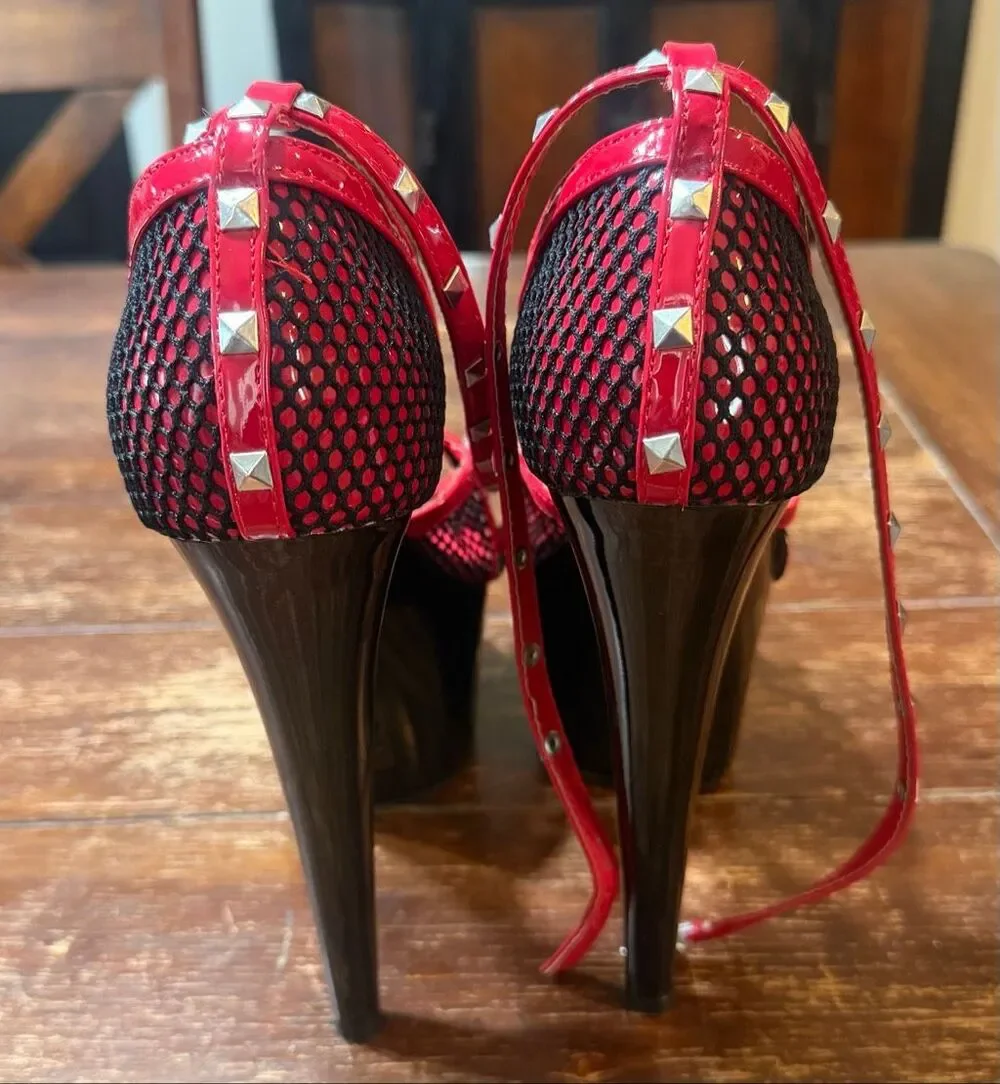 Ellie Shoes Women's 709-SLEEK-RED-10 Heeled Sandal, 10 New